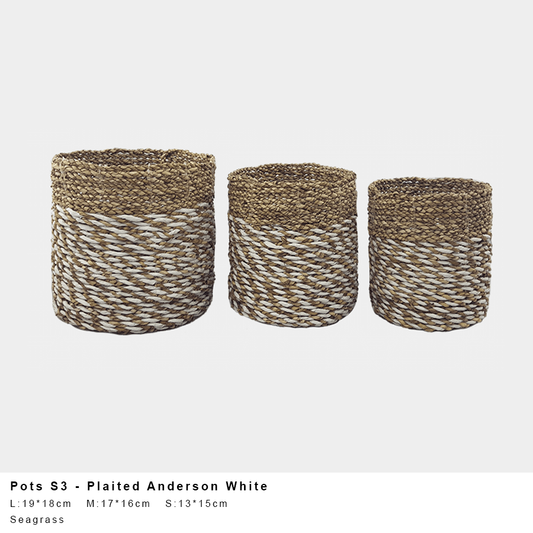 Anderson Twist Pot - White/Natural