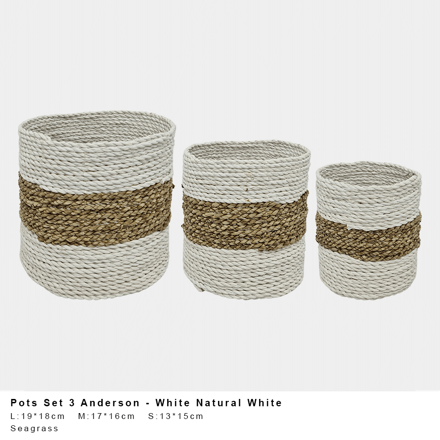 Anderson Trio Pot - White/Natural/White