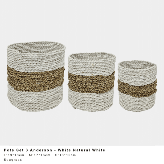 Anderson Trio Pot - White/Natural/White