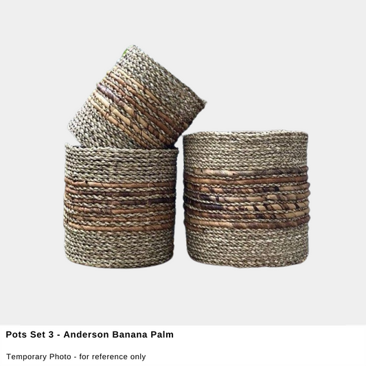 Anderson Seagrass Pot – Seagrass/Banana Palm (Single or Set of 3)