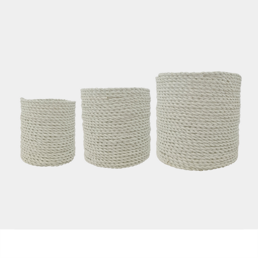 Anderson Seagrass Pot – White (Single or Set of 3)