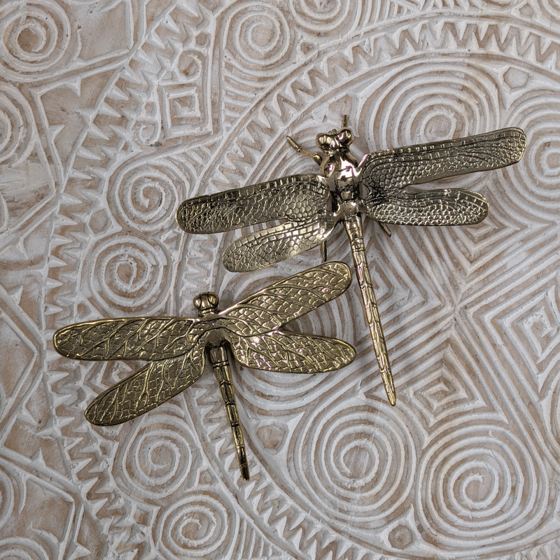 Brass Dragonfly – Polished Gold (5 Sizes Available)