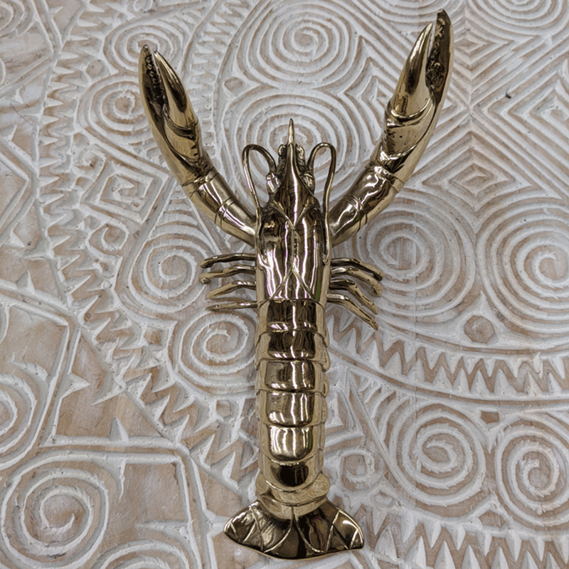 Brass Lobster Sculpture – Solid Brass (3 Sizes Available)