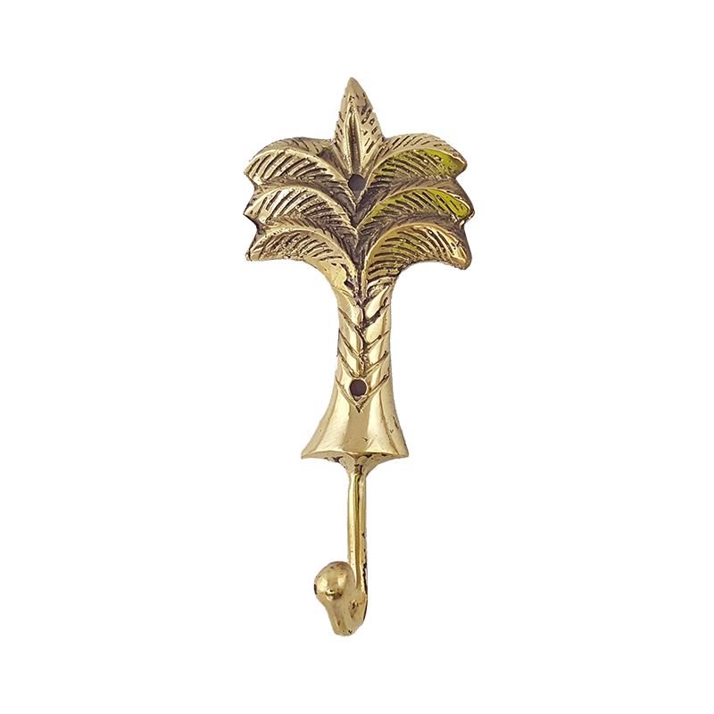 Palm Wall Hook – Polished Gold Brass (3 Sizes)