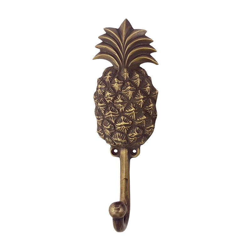 Pineapple Leaf Wall Hook – Antique Brass (4 Sizes Available)