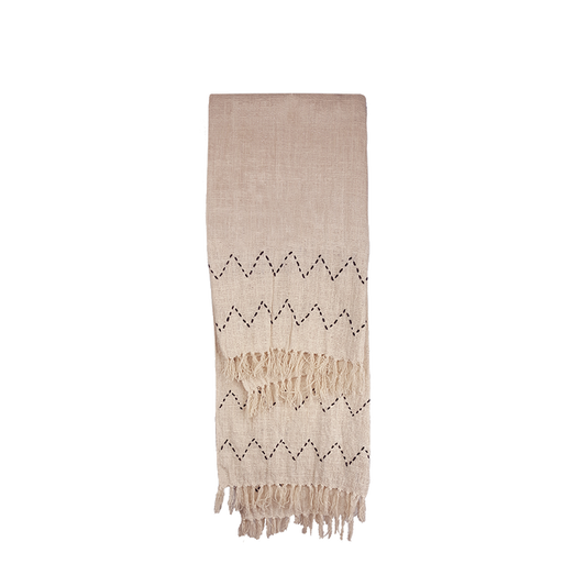 Zig Zag Stitch Throw - Black Accent