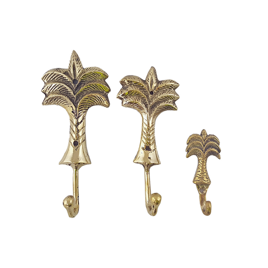 Palm Wall Hook – Polished Gold Brass (3 Sizes)
